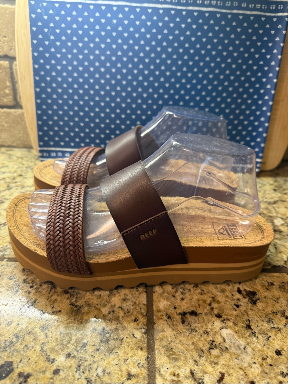 Reef Brown Double-Strap Women's Slide Sandals